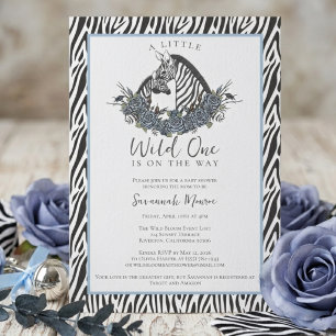 Kleine wilde Safari-Zebra-Baby-Party Einladung
