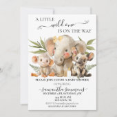 Kleine wilde Tiere auf dem Weg zum Jungle Safari Einladung (Vorderseite)