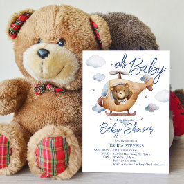 Kleine winzige Pilot-Hubschrauber-Babydusche Einladung