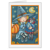 KLEINE WITCH- UND DOLL HALLOWEEN GREETKARTE-Leere (Vorne)