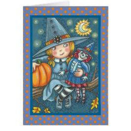 KLEINE WITCH- UND DOLL HALLOWEEN GREETKARTE-Leere