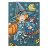 KLEINE WITCH- UND DOLL HALLOWEEN GREETKARTE-Leere (Vorne)