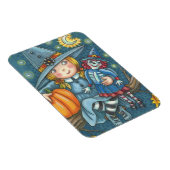 KLEINE WITCH UND DOLL HALLOWEEN MAGNET-RETangle Magnet (Rechte Seite)