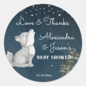 Kleine Wolf-Thematisierte Babydusche Geschenk Runder Aufkleber (Vorderseite)