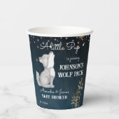 Kleine Wolfspülung zum Thema Babydusche Pappbecher (Rückseite)