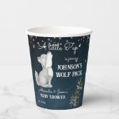 Kleine Wolfspülung zum Thema Babydusche Pappbecher (Vorderseite)