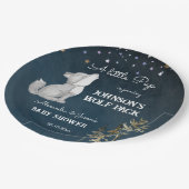 Kleine Wolfspülung zum Thema Babydusche Pappteller (Schrägansicht)