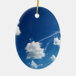 Kleine Wolken im Licht Keramik Ornament
