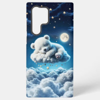 Kleine Wolken Teddy Sterne Mond Fantasy-Kunst