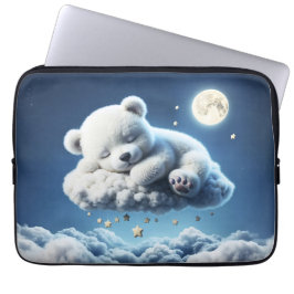 Kleine Wolken Teddystars Mondfantasiekunst Laptopschutzhülle