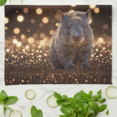 Kleine Wombat-Träume, Geschirrtuch (Gefaltet)