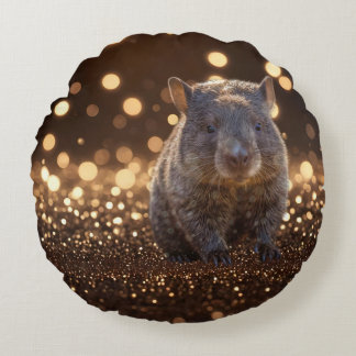 Kleine Wombat-Träume, Rundes Kissen