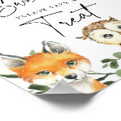 Kleine Woodland Baby Dusche Babys sind süßes Zeich Poster (Ecke)