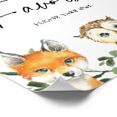 Kleine Woodland Babydusche bevorzugt Schild (Ecke)