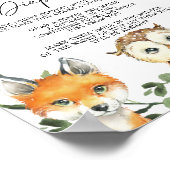 Kleine Woodland Babydusche Spätwindeln Poster (Ecke)