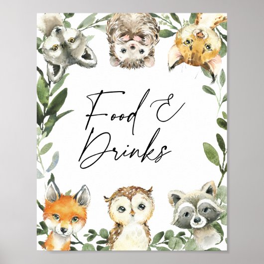 Kleine Woodland Babydusche Unterschrift für Lebens Poster (Vorne)