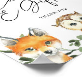 Kleine Woodland Babyduschkarten und Geschenkschild Poster (Ecke)