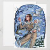 Kleine Wunder Elf Baby Fantasy Snow Owl Kunstkarte (Vorne/Hinten)