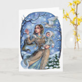 Kleine Wunder Elven geklappte Grußkarte Winter Karte (Gelbe Blume)