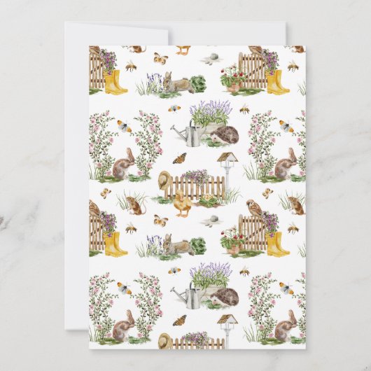 Kleine Wunder | Spring Garden Baby Dusche Einladung (Rückseite)