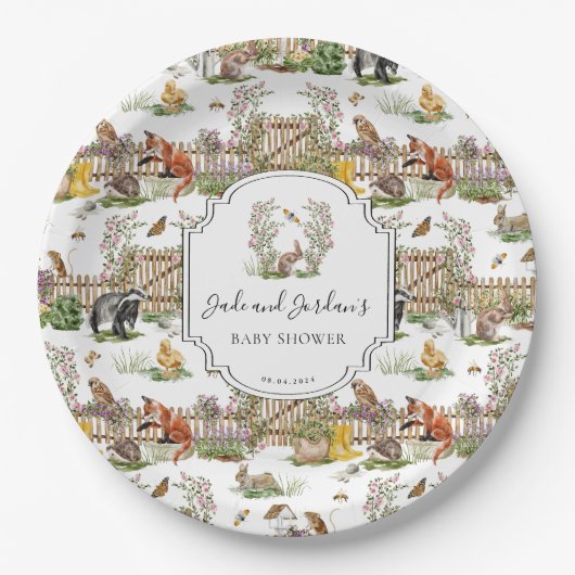 Kleine Wunder | Spring Garden Baby Dusche Pappteller (Vorderseite)