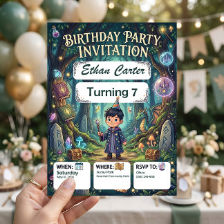 Kleine Zauberer-Geburtstags-Einladungsdesign von [ Einladung
