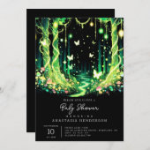 Kleine zauberhafte Walddusche Einladung (Vorne/Hinten)