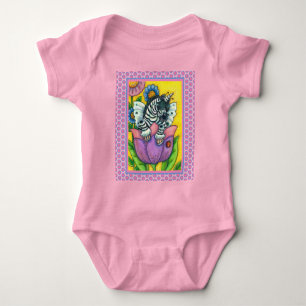 KLEINE ZEBO WHIMSYNICKER, ZEBRA UNICORN Fantasy Baby Strampler