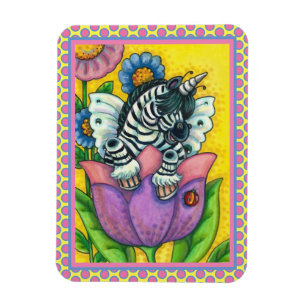 KLEINE ZEBO WHIMSYNICKER, ZEBRA UNICORN Fantasy Magnet