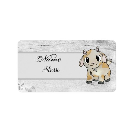 kleine Ziege Adressaufkleber (Vorne)