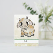 kleine Ziege Post-it Klebezettel Postkarte (Stehend Vorderseite)