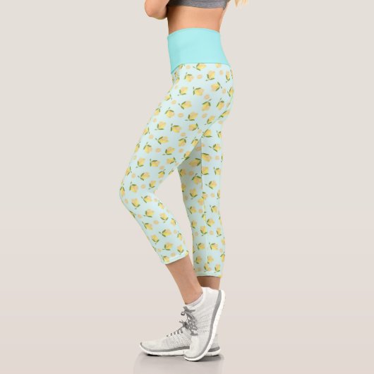 Kleine Zitrone Hellblau Capri Leggings (Links)