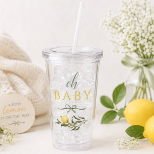 Kleine Zitrone Salbei Schleife Oh Baby Shower Acryltrinkbecher