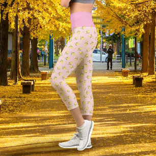 Kleine Zitronenrosa Capri Leggings