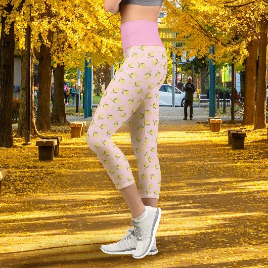 Kleine Zitronenrosa Capri Leggings