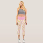 Kleine Zitronenrosa Capri Leggings (Vorderseite)