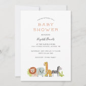 Kleine Zoo Animals Baby Dusche Einladung (Vorderseite)