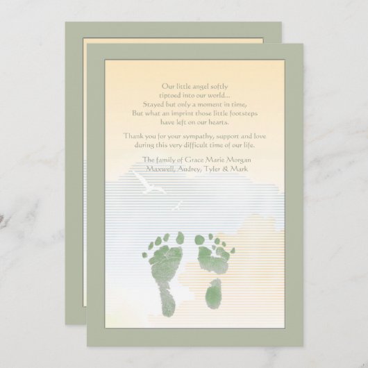 Kleiner Abdruck-Trauerfall danken Ihnen zu Dankeskarte (Vorne/Hinten)