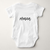 Kleiner, aber mächtiger Personalisierter Name Weiß Baby Strampler (Rückseite)