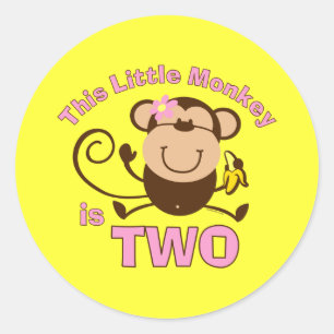 Kleiner Affe 2. Geburtstag Girl Sticker