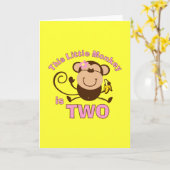 Kleiner Affe 2. Geburtstagskarte Karte (Gelbe Blume)