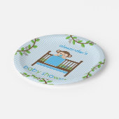 Kleiner Affe in einem Krippen-Jungen-Pappteller Pappteller (Schrägansicht)