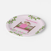 Kleiner Affe in einem Krippen-Mädchen-Pappteller Pappteller (Schrägansicht)