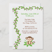 Kleiner Affe in einer Kinderkrippe Einladung (Rückseite)