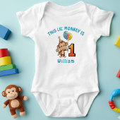Kleiner Affe Kinder 1. Geburtstag Personalisiert Baby Strampler