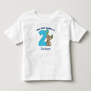 Kleiner Affe Kinder 2. Geburtstag Personalisiert Kleinkind T-shirt