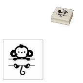 Kleiner Affe mit Banner Gummistempel (Stempel)