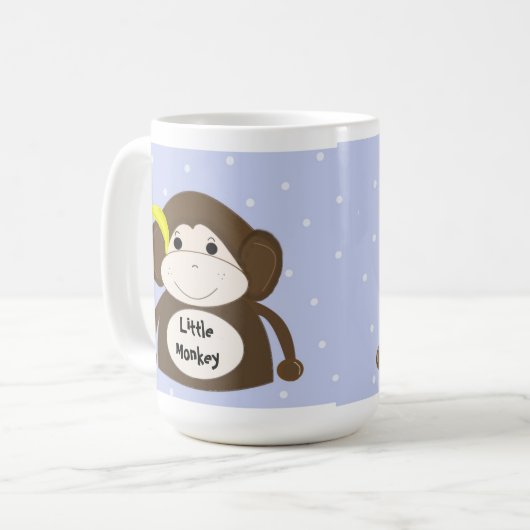 Kleiner Affe mit gelber Banane Kaffeetasse (Vorderseite Links)