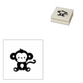 Kleiner Affe sitzt unten Gummistempel (Stempel)