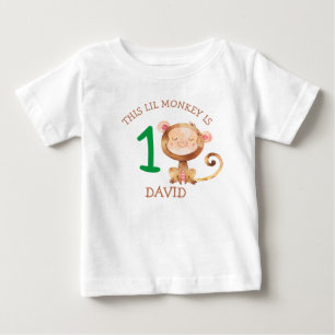 Kleiner Affenjunge zum ersten Geburtstag Baby T-shirt